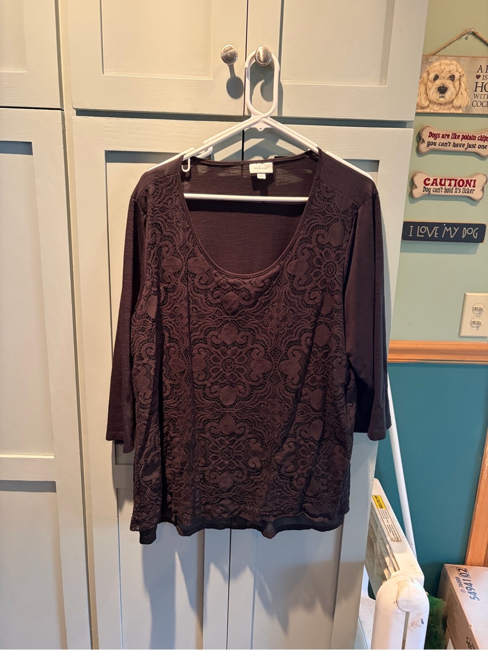 Women's Lace-Front Scoop Neck Top